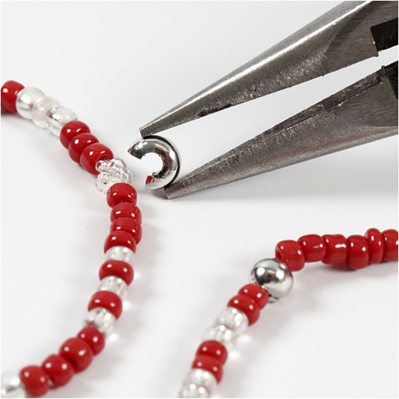 Knudeskjulere til elastik, diam. 5 mm, fors&oslash;lvet, 50 stk./ 1 pk.