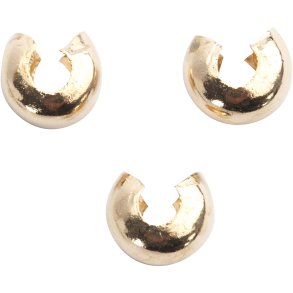Knudeskjulere til elastik, diam. 5 mm, forgyldt, 50 stk./ 1 pk.