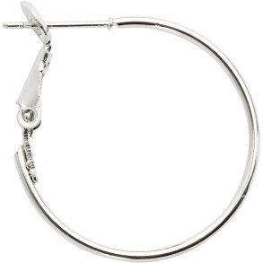 Øreringe, diam. 25 mm, forsølvet, 8 stk./ 1 pk.