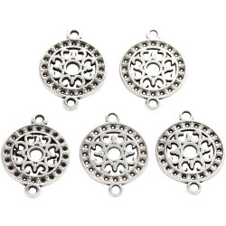 Smykkevedh&aelig;ng, diam. 14 mm, hulstr. 1,2 mm, fors&oslash;lvet, 5 stk./ 1 pk.