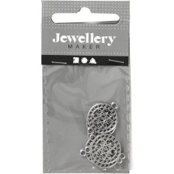 Smykkevedh&aelig;ng, diam. 14 mm, hulstr. 1,2 mm, fors&oslash;lvet, 5 stk./ 1 pk.