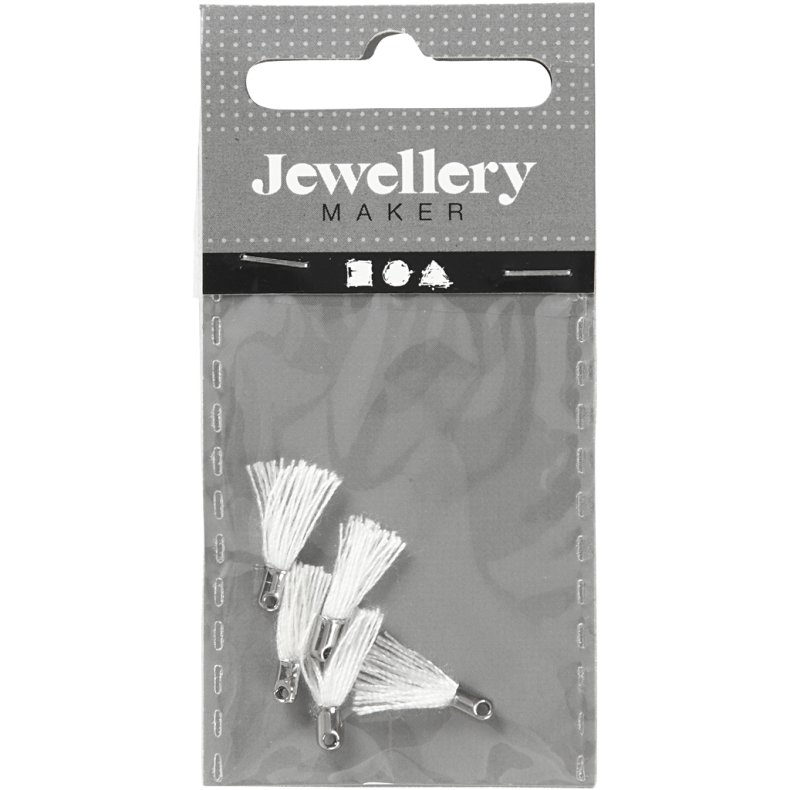 Vedh&aelig;ng, L: 10 mm, hulstr. 1 mm, hvid, 5 stk./ 1 pk.