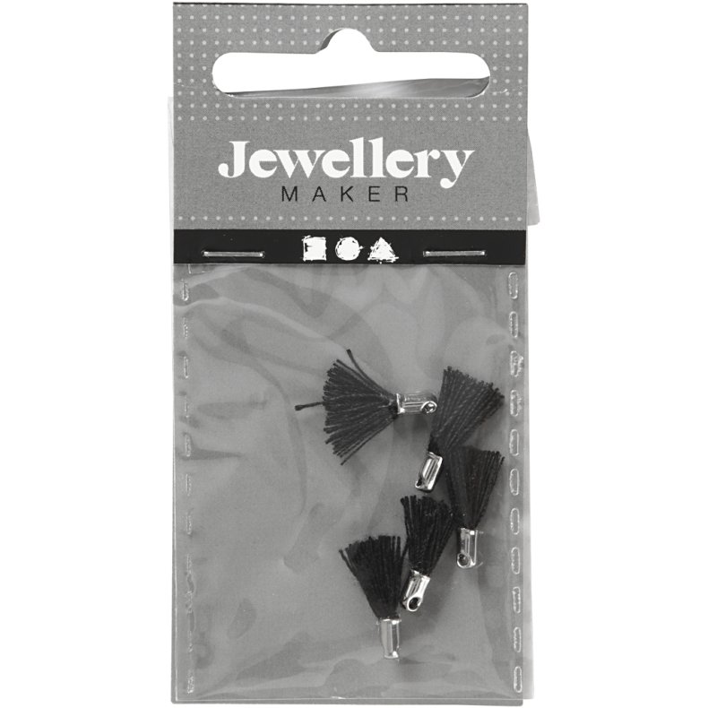 Vedh&aelig;ng, L: 10 mm, hulstr. 1 mm, sort, 5 stk./ 1 pk.