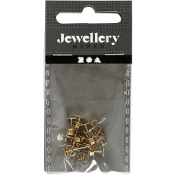 &Oslash;restikker, L: 13 mm, forgyldt, 10 stk./ 1 pk.