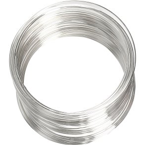 Memory wire, diam. 6 cm, tykkelse 0,8 mm, ca. 11,5 m, fors&oslash;lvet, 1 stk.