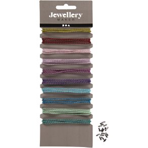 Kulørte kuglekæder, diam. 1,5 mm, ass. farver, 10x80 cm/ 1 pk.
