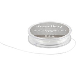 Elastiksnor, flad, tykkelse 1 mm, 10 m/ 1 rl.