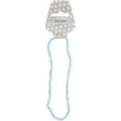 Facetperler, str. 3x4 mm, hulstr. 0,8 mm, havbl&aring;, 100 stk./ 1 pk.