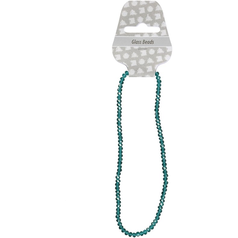 Facetperler, str. 3x4 mm, hulstr. 0,8 mm, smaragdgr&oslash;n, 100 stk./ 1 pk.