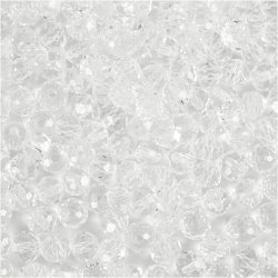 Facetperler, str. 3x4 mm, hulstr. 0,8 mm, krystal, 100 stk./ 1 pk.