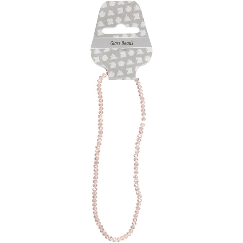 Facetperler, str. 3x4 mm, hulstr. 0,8 mm, rosa, 100 stk./ 1 pk.