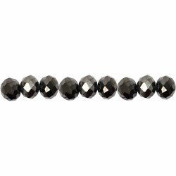 Facetperler, str. 5x6 mm, hulstr. 1 mm, sort metallic, 100 stk./ 1 pk.