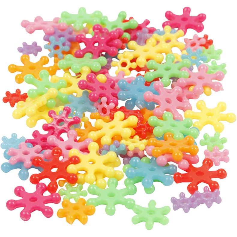 Figurperler, diam. 7-13,5 mm, hulstr. 2 mm, ca. 4000 stk., ass. farver, 270 g, 700 ml/ 1 ds.