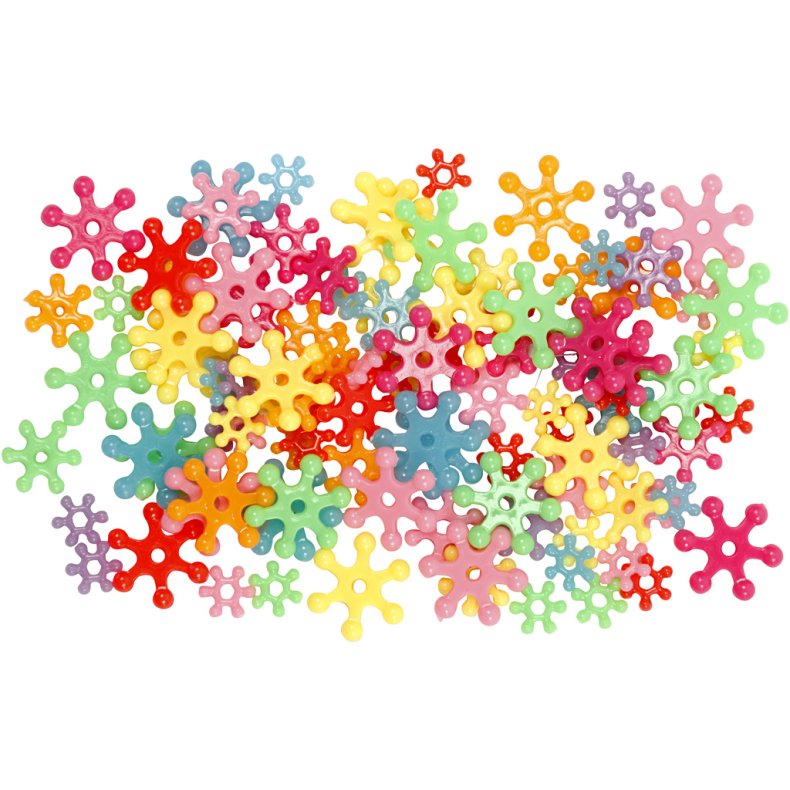 Figurperler, diam. 7-13,5 mm, hulstr. 2 mm, ca. 4000 stk., ass. farver, 270 g, 700 ml/ 1 ds.