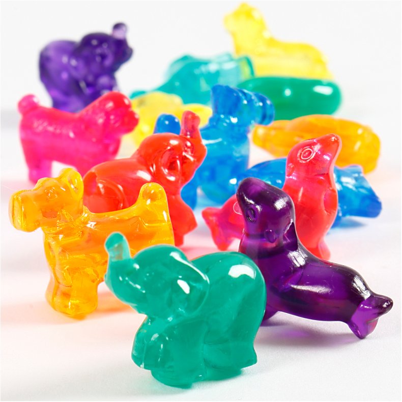 Figurperler, str. 25 mm, hulstr. 4 mm, ca. 220 stk., perlemorsfarver, 700 ml/ 1 ds.