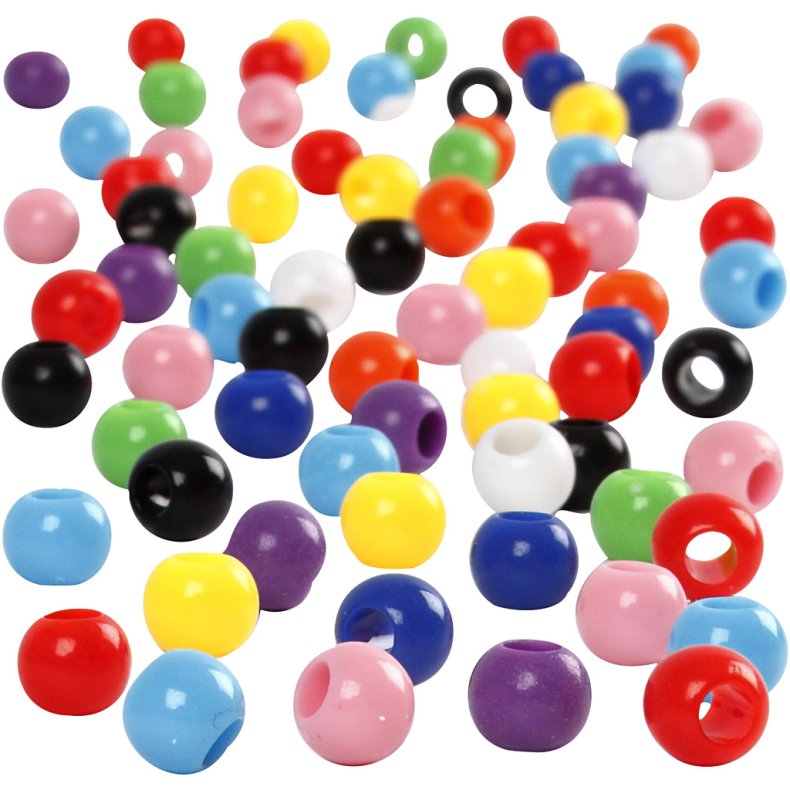Kongoperler, diam. 6 mm, hulstr. 3 mm, ca. 600 stk., 75 g, 125 ml/ 1 pk.
