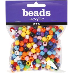 Kongoperler, diam. 8 mm, hulstr. 4 mm, ca. 370 stk., 70 g, 125 ml/ 1 pk.