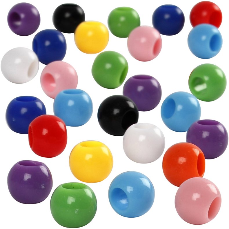 Kongoperler, diam. 8 mm, hulstr. 4 mm, ca. 370 stk., 70 g, 125 ml/ 1 pk.