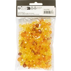 Facetperler, str. 4-12 mm, hulstr. 1-2,5 mm, ca. 170 stk., gul, 45 g/ 1 pk.