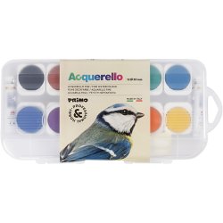 Skole Tempera Vandfarve, diam. 30 mm, ass. farver, 12 stk./ 1 pk.