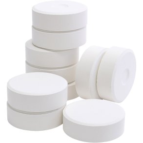 Temperablokke, H: 19 mm, diam. 57 mm, hvid, 10 stk./ 1 pk.