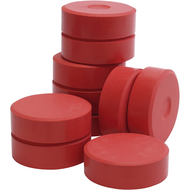 Temperablokke, H: 19 mm, diam. 57 mm, r&oslash;d, 10 stk./ 1 pk.