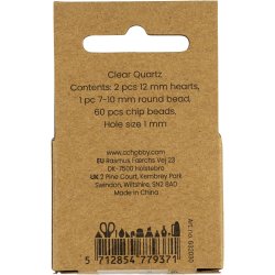 Krystalperler, Bjergkrystal, diam. 7-12 mm, hulstr. 1 mm, ca. 63 stk., transparente farver, 63 stk./ 1 pk.