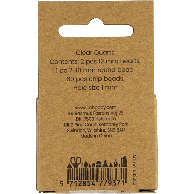 Krystalperler, Bjergkrystal, diam. 7-12 mm, hulstr. 1 mm, ca. 63 stk., transparente farver, 63 stk./ 1 pk.