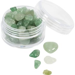 Krystalperler, Aventurin, diam. 7-12 mm, hulstr. 1 mm, ca. 63 stk., gr&oslash;n, 63 stk./ 1 pk.