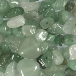 Krystalperler, Aventurin, diam. 7-12 mm, hulstr. 1 mm, ca. 63 stk., gr&oslash;n, 63 stk./ 1 pk.