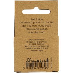 Krystalperler, Aventurin, diam. 7-12 mm, hulstr. 1 mm, ca. 63 stk., gr&oslash;n, 63 stk./ 1 pk.