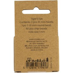 Krystalperler, Tiger&oslash;je, diam. 7-12 mm, hulstr. 1 mm, ca. 63 stk., brun, 63 stk./ 1 pk.