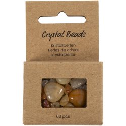 Krystalperler, Honning calcit, diam. 7-12 mm, hulstr. 1 mm, ca. 63 stk., lys gul, 63 stk./ 1 pk.