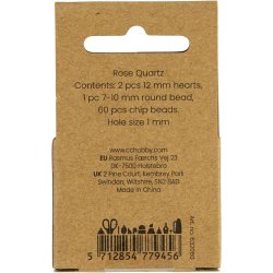 Krystalperler, Rosakvarts, diam. 7-12 mm, hulstr. 1 mm, ca. 63 stk., rosa, 63 stk./ 1 pk.