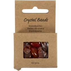 Krystalperler, Aventurin, str. 7-12 mm, hulstr. 1 mm, ca. 63 stk., koral, 63 stk./ 1 pk.