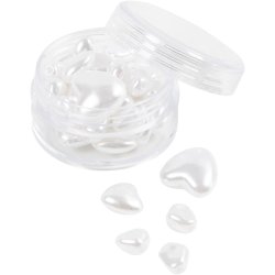 Voksperler, Hjerter, diam. 7-13 mm, hulstr. 1,3-1,5 mm, ca. 27 stk., perlemor, 32 stk./ 1 pk.