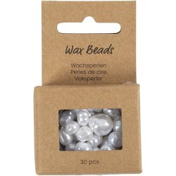 Voksperler, Oval, diam. 6-14 mm, hulstr. 1,3-1,5 mm, 30 stk./ 1 pk.