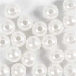 Voksperler, diam. 8 mm, hulstr. 2,3 mm, perlemor, 22 stk./ 1 pk.