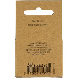 Voksperler, diam. 8 mm, hulstr. 2,3 mm, perlemor, 22 stk./ 1 pk.