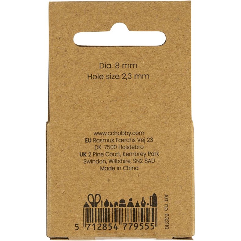 Voksperler, diam. 8 mm, hulstr. 2,3 mm, perlemor, 22 stk./ 1 pk.