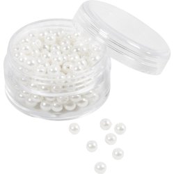 Voksperler, diam. 4 mm, hulstr. 1,5 mm, perlemor, 210 stk./ 1 pk.