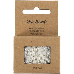 Voksperler, diam. 4 mm, hulstr. 1,5 mm, perlemor, 210 stk./ 1 pk.
