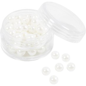 Voksperler, diam. 6 mm, hulstr. 1,9 mm, perlemor, 65 stk./ 1 pk.