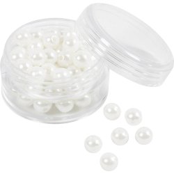 Voksperler, diam. 6 mm, hulstr. 1,9 mm, perlemor, 65 stk./ 1 pk.