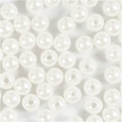 Voksperler, diam. 6 mm, hulstr. 1,9 mm, perlemor, 65 stk./ 1 pk.