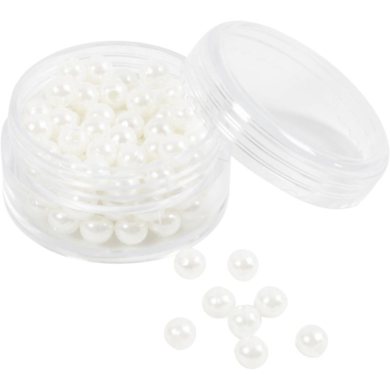 Voksperler, diam. 5 mm, hulstr. 1,7 mm, perlemor, 110 stk./ 1 pk.