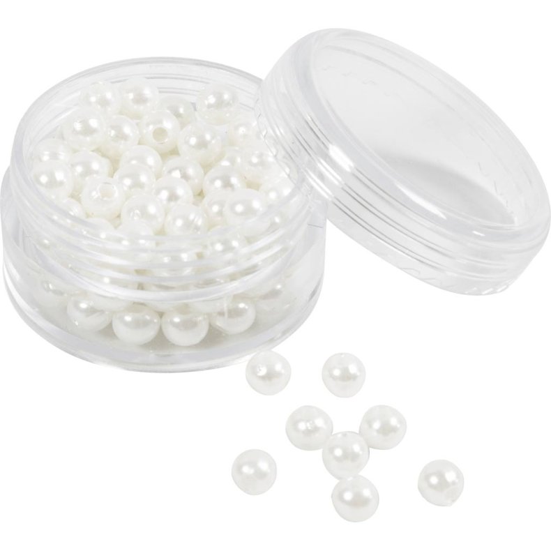 Voksperler, diam. 5 mm, hulstr. 1,7 mm, perlemor, 110 stk./ 1 pk.