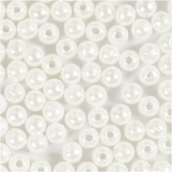 Voksperler, diam. 5 mm, hulstr. 1,7 mm, perlemor, 110 stk./ 1 pk.