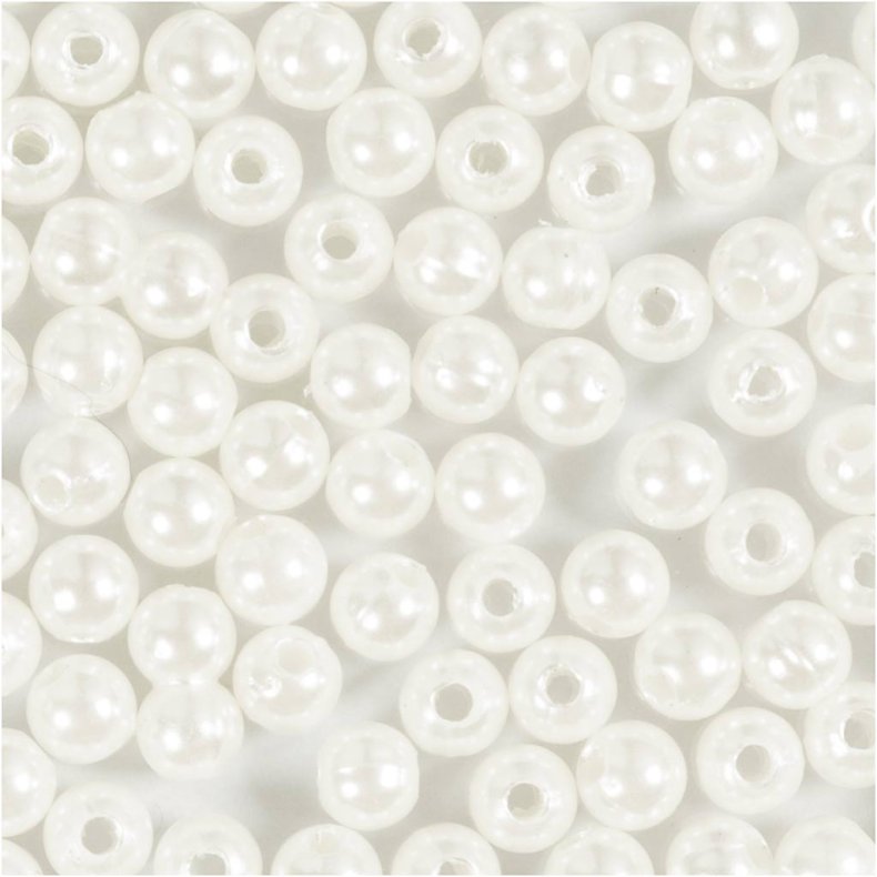 Voksperler, diam. 5 mm, hulstr. 1,7 mm, perlemor, 110 stk./ 1 pk.