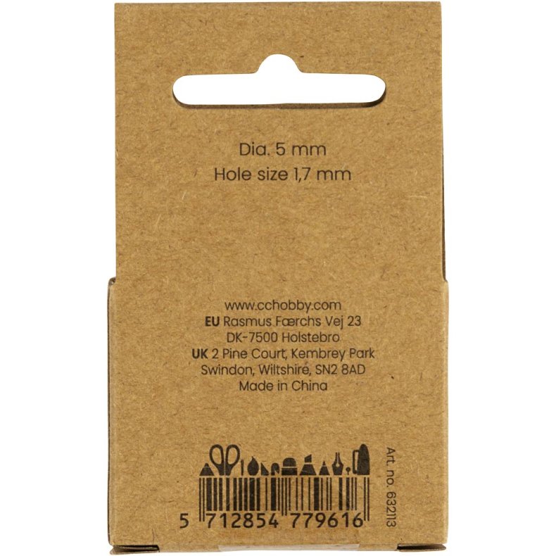 Voksperler, diam. 5 mm, hulstr. 1,7 mm, perlemor, 110 stk./ 1 pk.